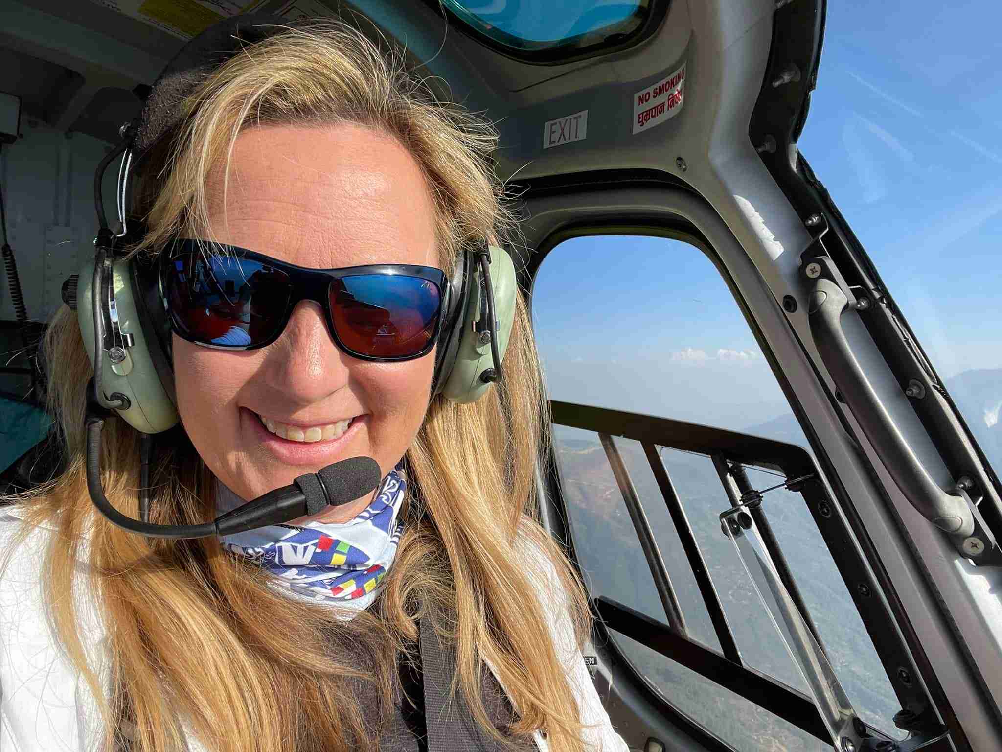 Guest Taking Selfie During EBC heli Tour